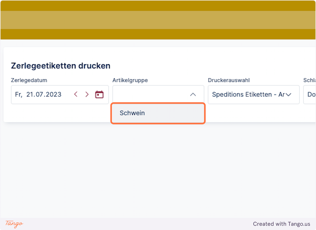 Artikelgruppe auswählen 